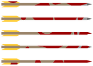The various bloody arrows.