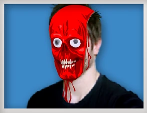 Faceless Jim, possibly runover by a lawnmower.