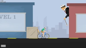 The evil Segway Guy's first attack.