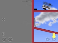 Going down an I-beam.