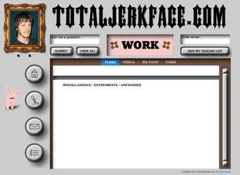 The work tab which displayed Jim's artworks and such.
