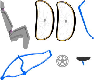 Dad's broken bike parts.