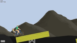 The unstable yellow I-beam platforms.