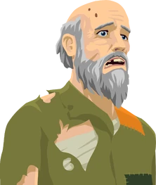 Wheelchair Guy as he appears in the mobile app version of the game.