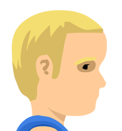 Close up shot of Irresponsible Boy's head.