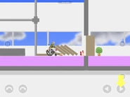 The wooden boards and the door opening.