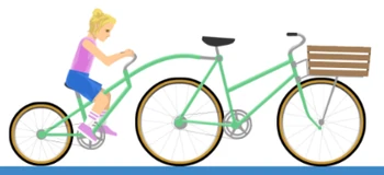 Irresponsible Girl drive the bike without the Mom.