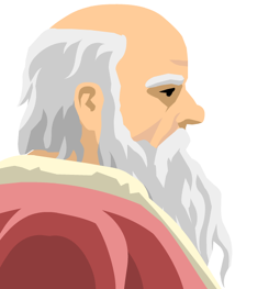 Close up shot of Santa's head.