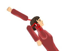 The girl's arms have missing graphics on the end of them.