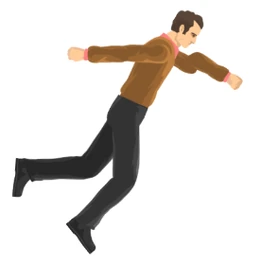 Moped Guy's forearm glitched.