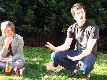 Jim with a confusing look on his face.