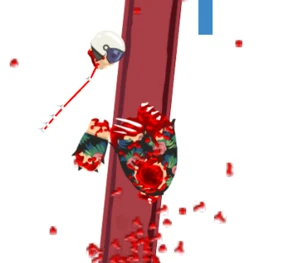 Helicopter Man's remains phasing through the I-beam.