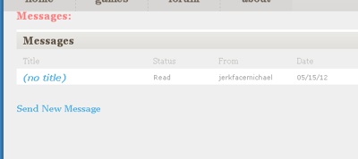 The messages section, before it was removed.