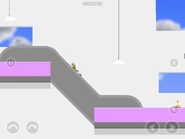 Going down the second escalator.