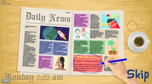 Irresponsible Dad circles a newspaper ad.