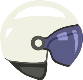 Helicopter Man's helmet.