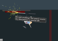 Pressing the red button without the power supply.