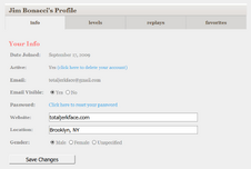 A login user's profile from their perspective.
