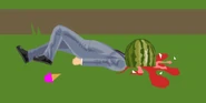 Headless Segway Guy as a watermelon.