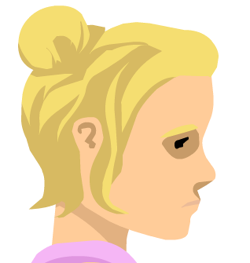 Close up shot of Irresponsible Girl's head.