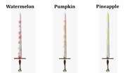 Food sword.png (68 KB) Swords stained with the three different food items.