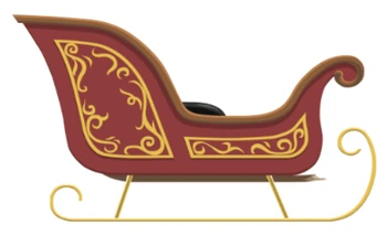 The sleigh without the part that hold bells.