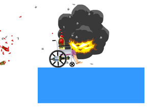 Happy Wheels homing mine in action