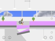 The floor collapsing beneath Wheelchair Guy.