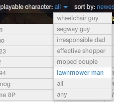 Lawnmower Man seen in the playable character selection tab before the character was ever available.