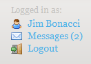 Jim with 2 inbox messages.