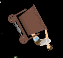 A glitch where his body goes through the minecart.