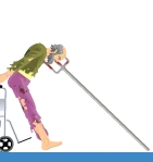 Wheelchair Guy being stabbed by the trident.