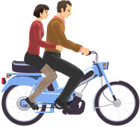 Moped Couple