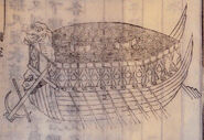 16th century Korean turtle ship in a depiction dating to 1795 based on a contemporary, late 18th century model