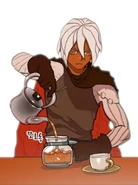 Rim pouring earl grey tea for Heart Heater