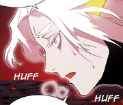 Dragon of Light exhausted after expending almost all of her mana (Season 2 Episode 78).jpg