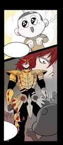 Flashback of Chota begging the Rank No.1 Hardcore Leveling Warrior for money (Season 2 Episode 43).jpg