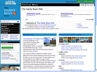 The Hardy Boys Wiki new skin screen