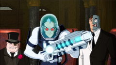 Mr. Freeze gets ready to freeze Harley