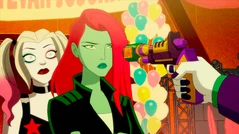 Ivy defends Harley from the Joker
