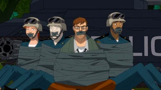 The GCPD are captured when Harley Quinn steals their tank