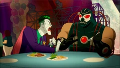 Joker steals Bane's food