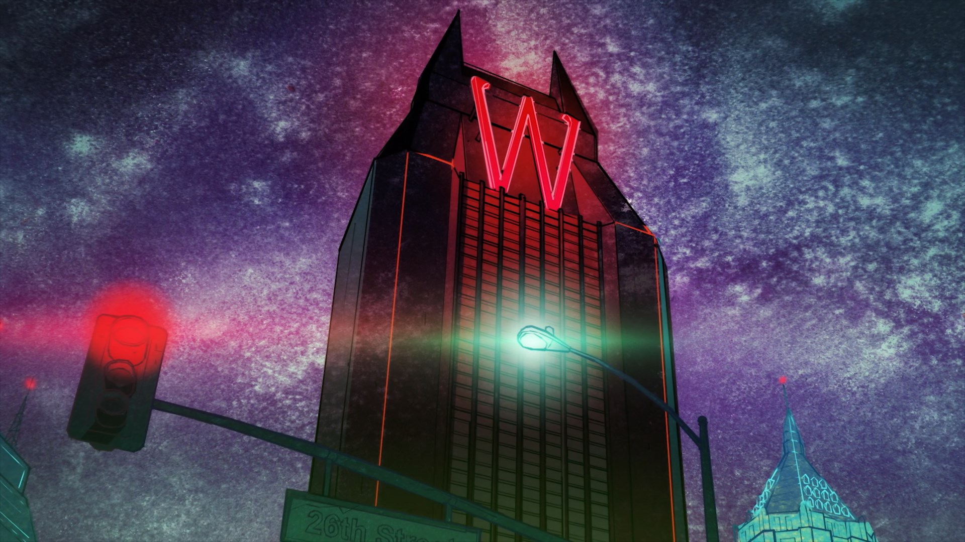 Live wallpaper Wayne Tower in the Batman game / interface personalization