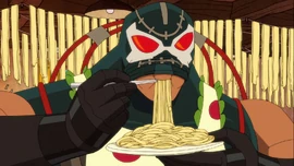 Bane eats spaghetti 