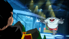 King Shark attacks Robin