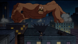 Clayface chasing Batman