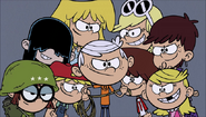 S1E18A Linc and most of his sisters ready to trap Luan