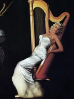 Image.png (3.65 MB) Jayne Mansfield posing with golden harp