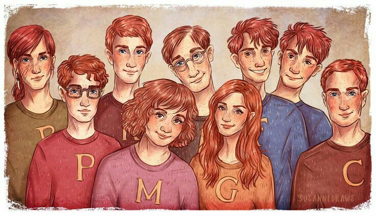 the weasley family from harry potter