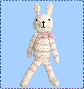 Pink crochet bunny 310